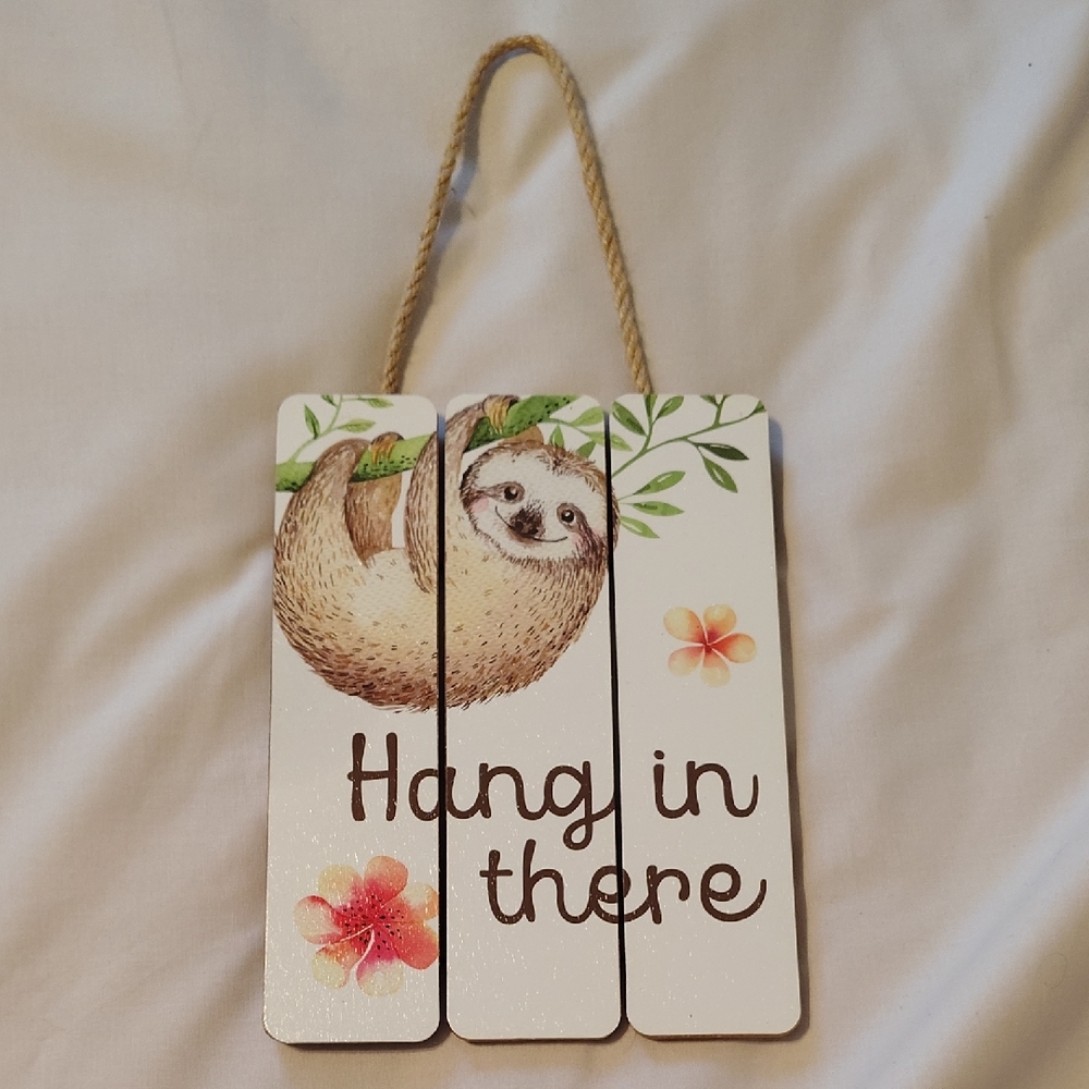 Charming Sloth Wall Decor - White and Brown